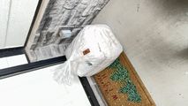 Clean laundry delivered to a customer's doorstep