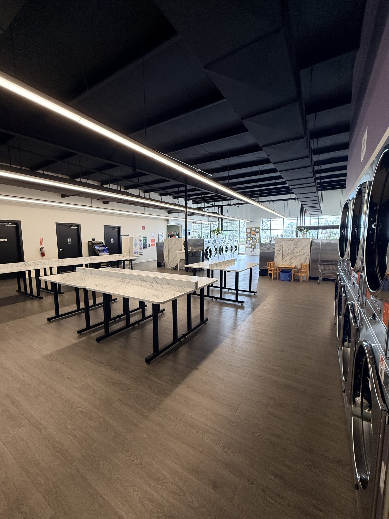 Top Tier machines and seating area
